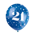 Latexballon Zahl #21 ca.30/33cmØ/ 5St. HB Bunt