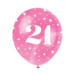 Latexballon Zahl #21 ca.30/33cmØ/ 5St. HB Bunt