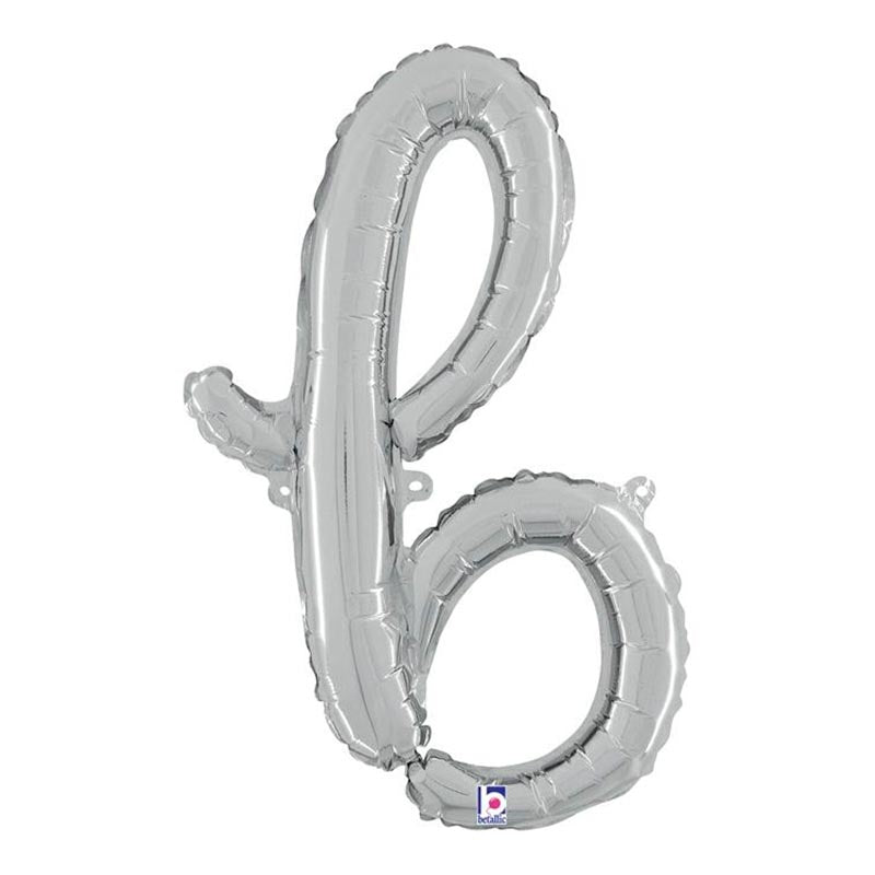 24"/Ø61cm Folienballon Buchstabe Skript Silber | B