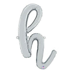 24"/Ø61cm Folienballon Buchstabe Skript Silber | H
