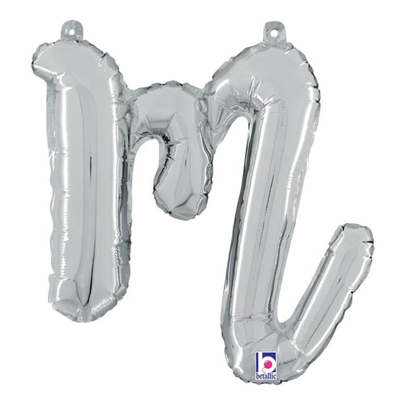 14"/Ø36cm Folienballon Buchstabe Skript Silber | M