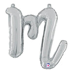 14"/Ø36cm Folienballon Buchstabe Skript Silber | M