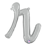 14"/Ø36cm Folienballon Buchstabe Skript Silber | R