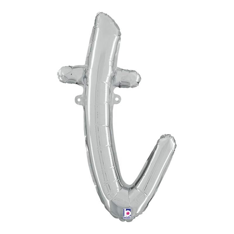24"/Ø61cm Folienballon Buchstabe Skript Silber | T