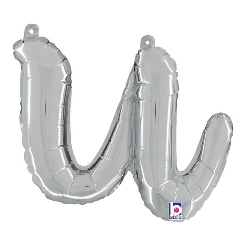 14"/Ø36cm Folienballon Buchstabe Skript Silber | U