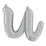 14"/Ø36cm Folienballon Buchstabe Skript Silber | U