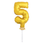 Tortendeko Ballonzahl, ca.13cm #5 Gold