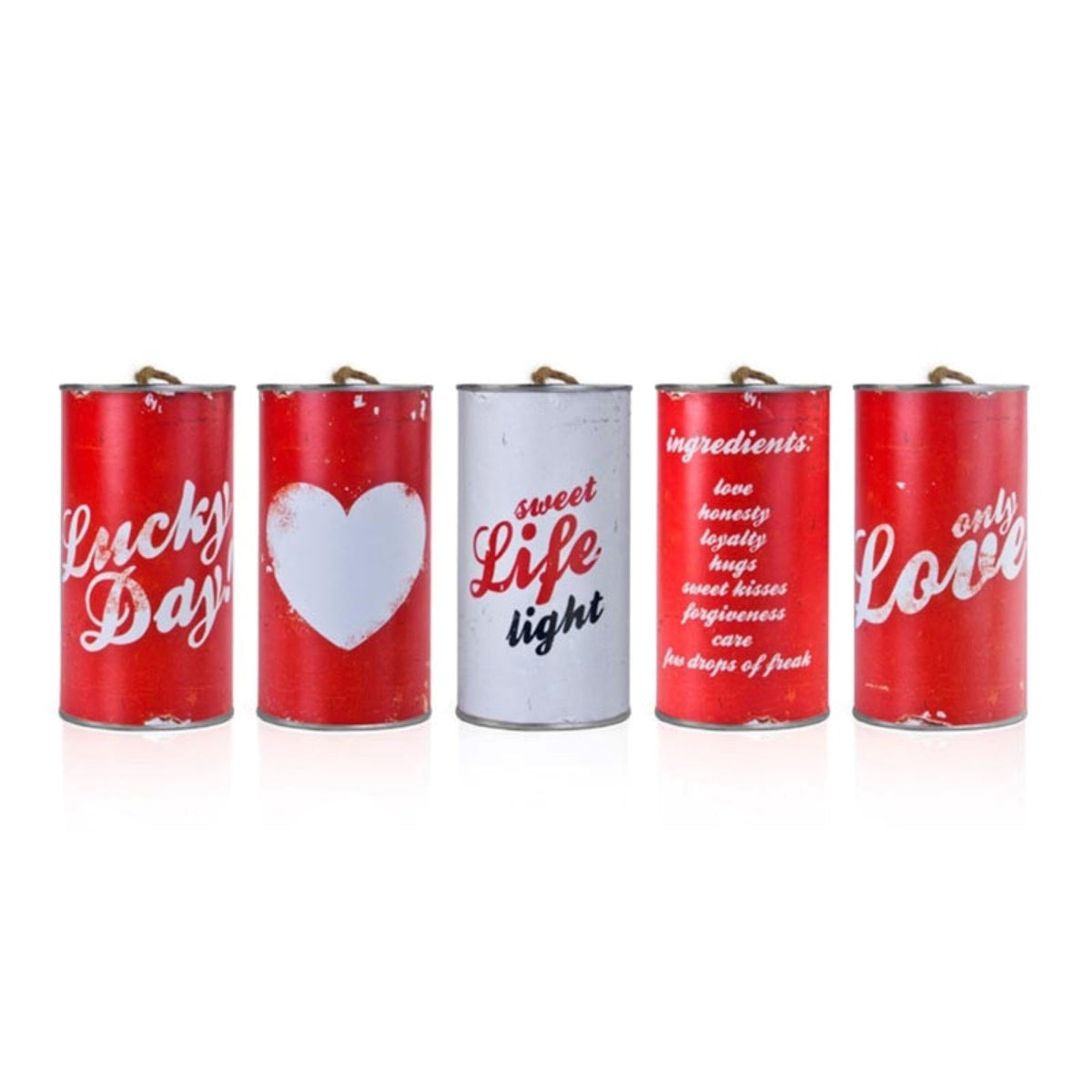Autodosen Hochzeit / Rot Love Texte 5Stk.