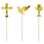 Tortendeko "Kommunion" 31,5cm/6Stk. | Gold