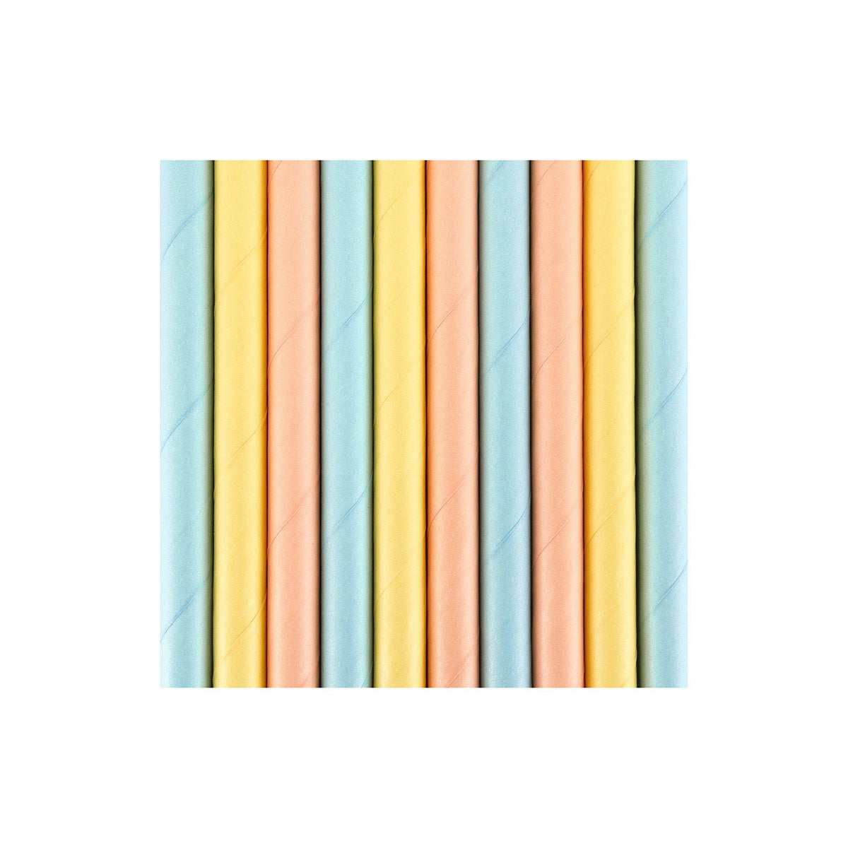 Strohhalm Papier 10Stk./195mm Pastel Bunt