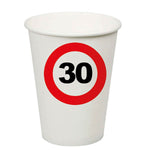 Pappbecher Verkehrsschild #30 | 250ml/8Stk.
