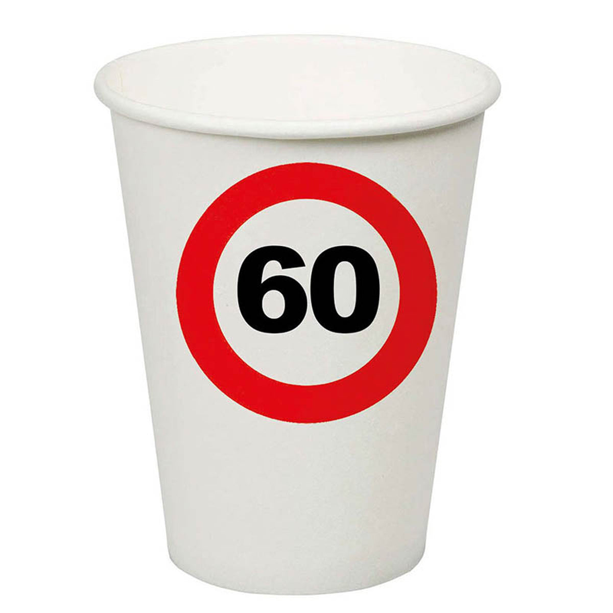 Pappbecher Verkehrsschild #60 | 250ml/8Stk.