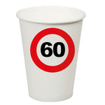 Pappbecher Verkehrsschild #60 | 250ml/8Stk.