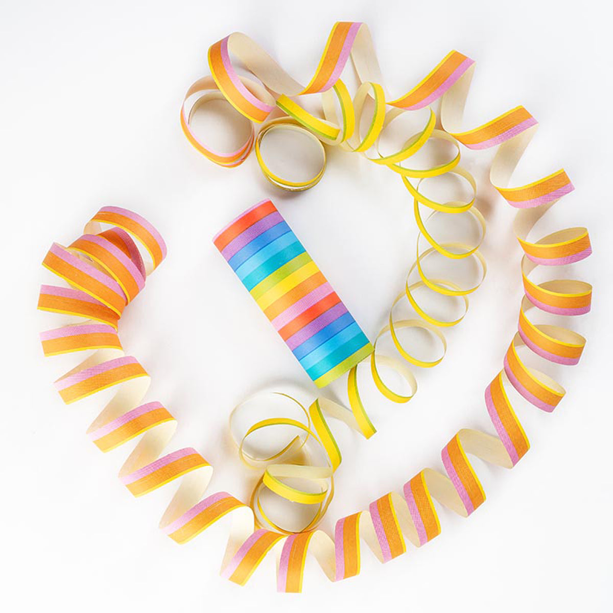 Luftschlangen "Regenbogen" | 4m / 4 Rollen