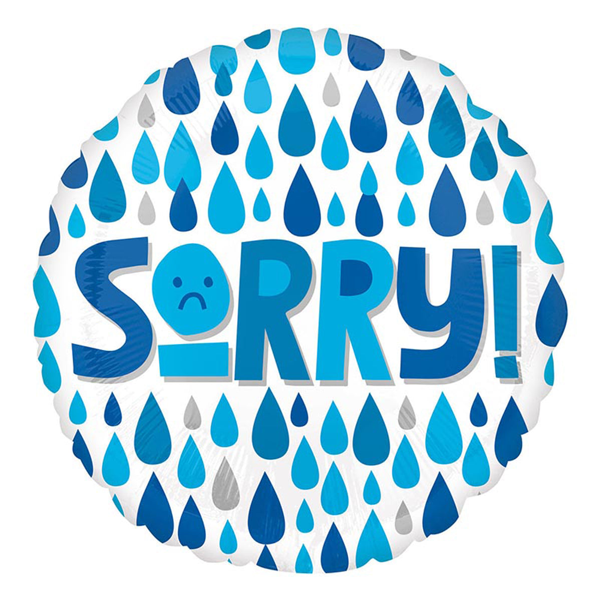 18"/Ø45cm Folienballon "Sorry" Regentropfen