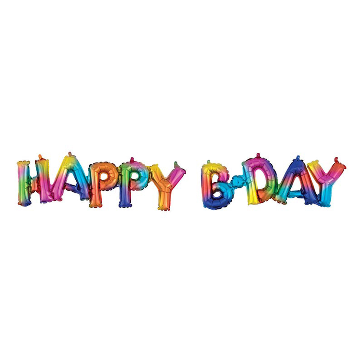 14"/Ø36cm Ballongirlande "HAPPY B-DAY" 140x25cm | Rainbow