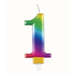 Zahlenkerze Regenbogen #1