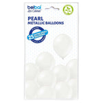 25 Stk. Luftballon Uni Metallic Ø 12cm | Weiß/Pearl