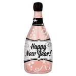 Happy New Year - Folienballon Champagnerflasche | Roségold