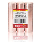 Luftschlangen "Metallic" 4m / 3 Rollen | Roségold