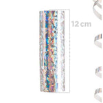 Luftschlangen "Holografisch" 4m / 5 Rollen Gold/Silber