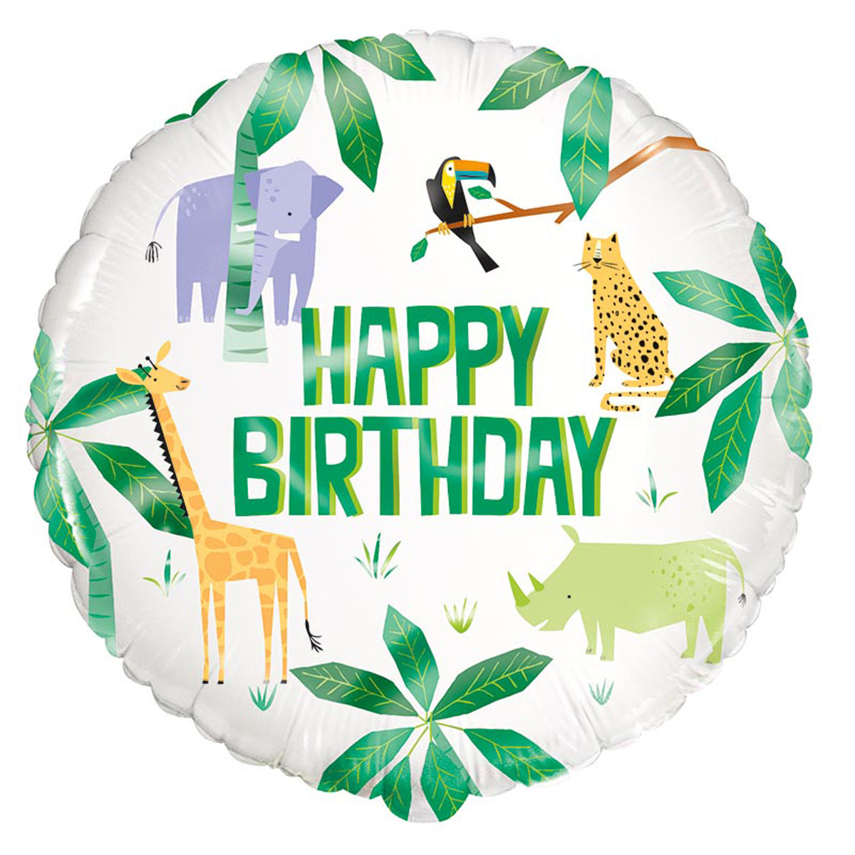18"/Ø45cm Folienballon "Happy Birthday" Safari