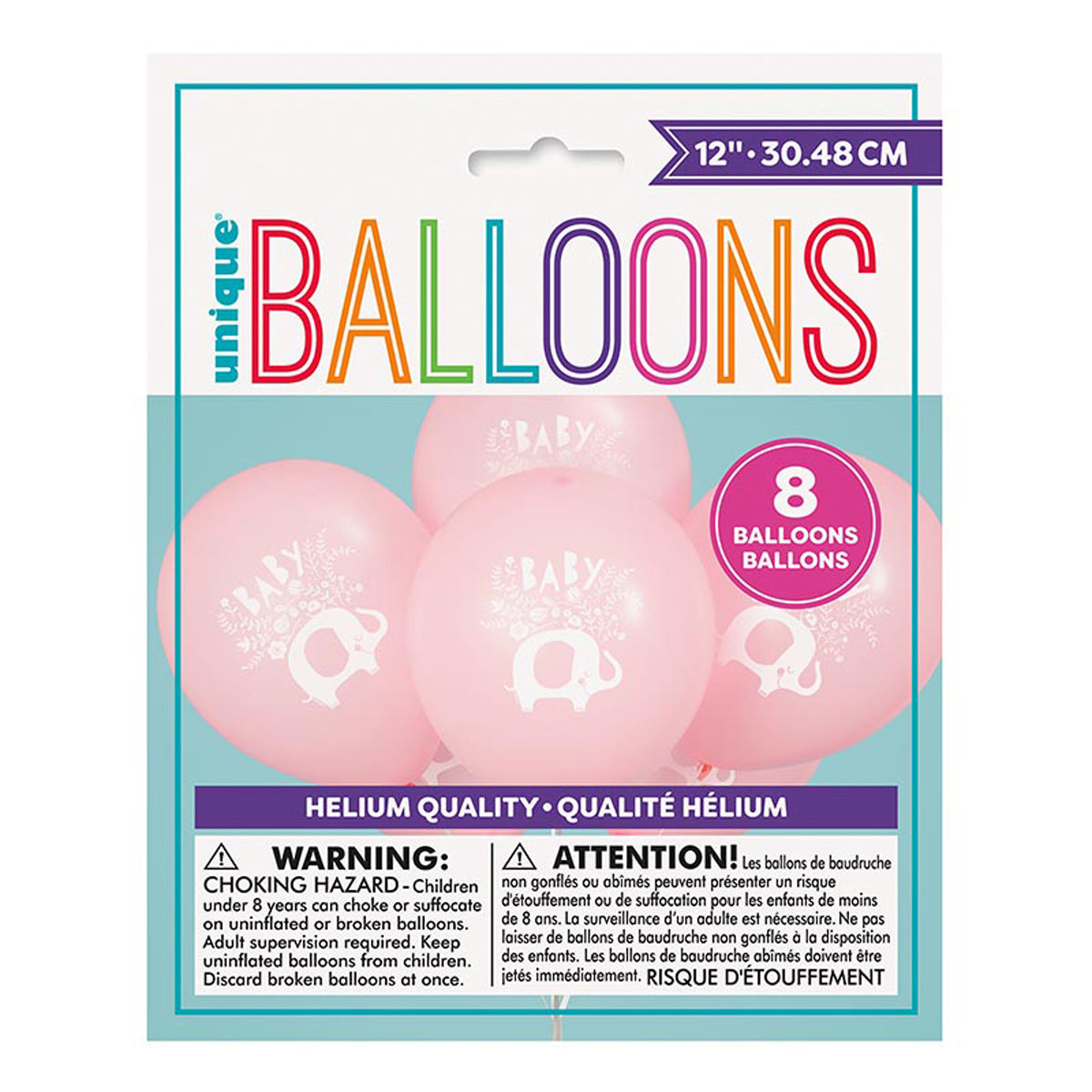 Elefant Floral Luftballon Ø30cm 8Stk./30cm | Pink