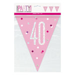 Wimpelkette Glitz #40 Pink 274 cm