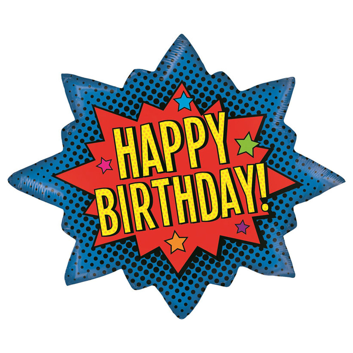 Shape Folienballon "Happy Birthday Superheld" | 81 cm
