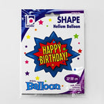 Shape Folienballon "Happy Birthday Superheld" | 81 cm