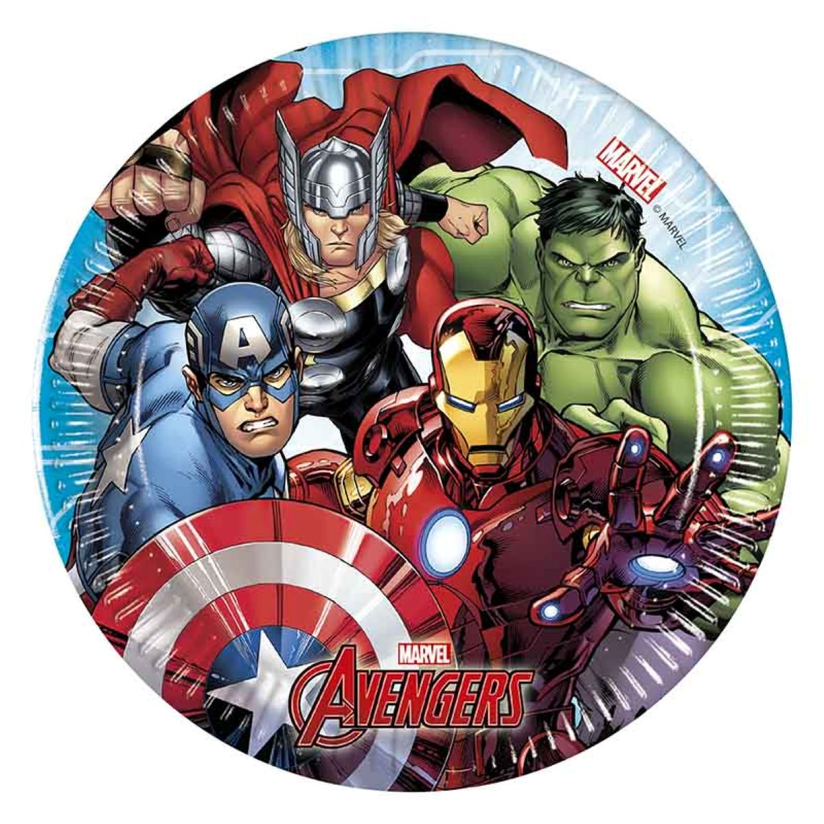 Marvel Avengers Mighty - Pappteller | 8 Stück, Ø 20 cm, FSC