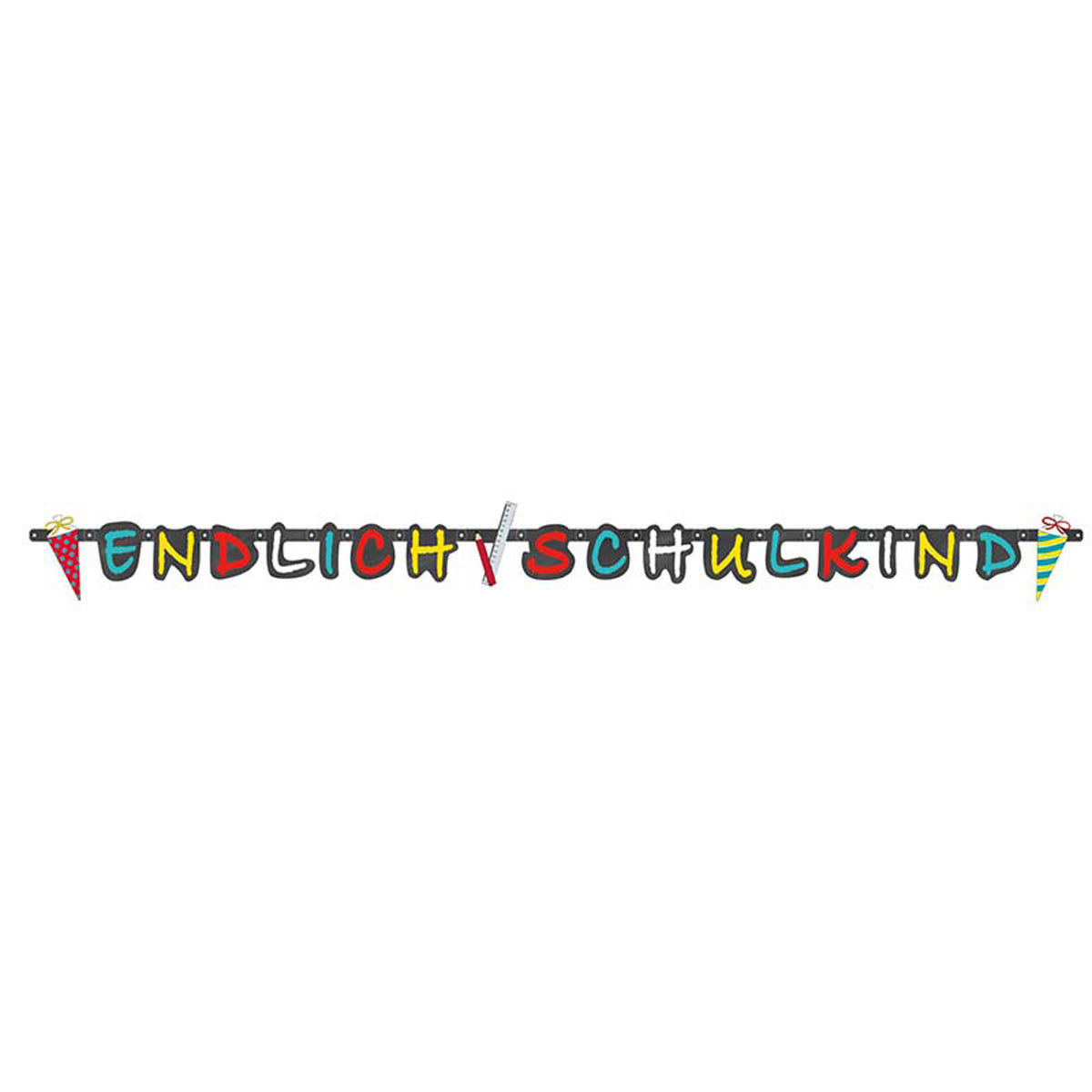 Endlich Schulkind  - Buchstabengirlande | 180 x 10,5 cm
