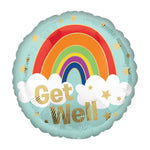 18"/Ø45cm Folienballon "Get Well" Regenbogen