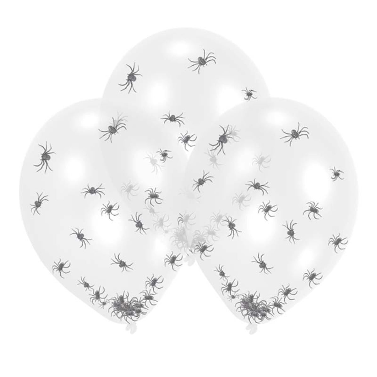 Latexballons Konfetti Spinnen | 6 Stück, ca. Ø 28 cm