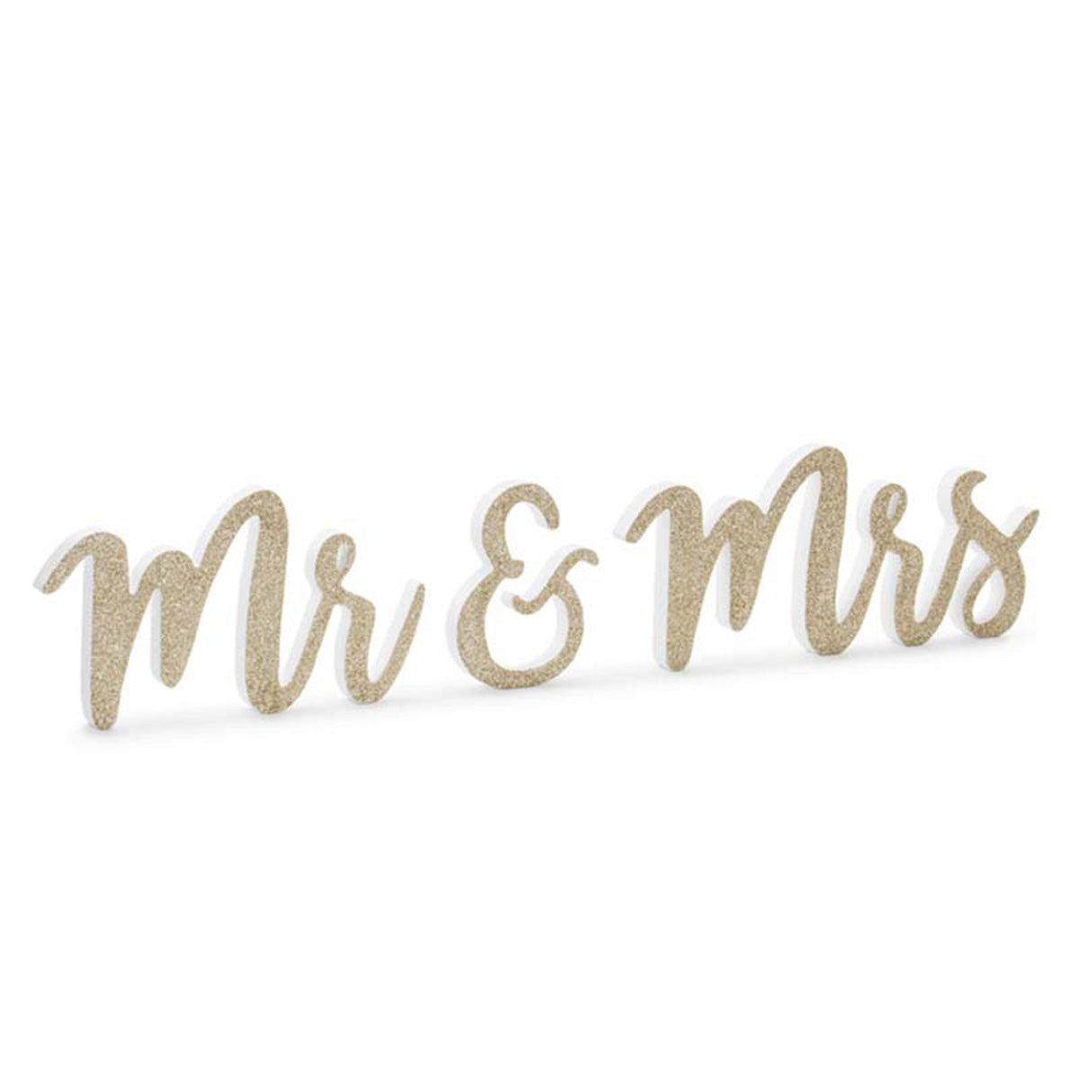 Holzschriftzug Mr & Mrs, gold, 50x10cm