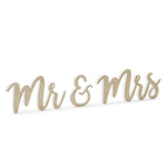Holzschriftzug Mr & Mrs, gold, 50x10cm