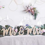 Holzschriftzug Mr & Mrs, gold, 50x10cm