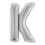 Riesenbuchstabe Folienballon 26"/66cm | Silber #K