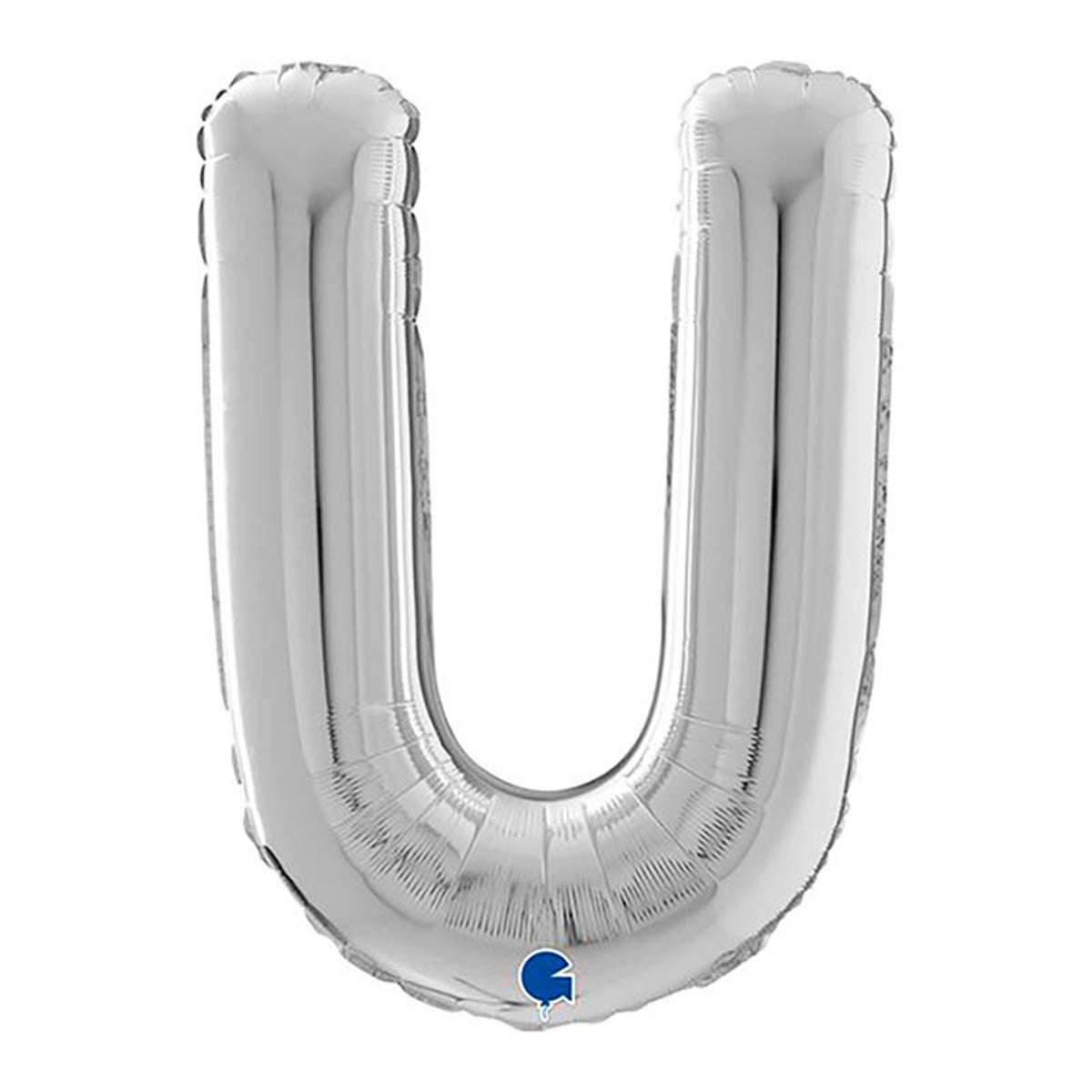 Riesenbuchstabe Folienballon 26"/66cm | Silber #U Namma Markt