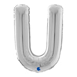 Riesenbuchstabe Folienballon 26"/66cm | Silber #U Namma Markt
