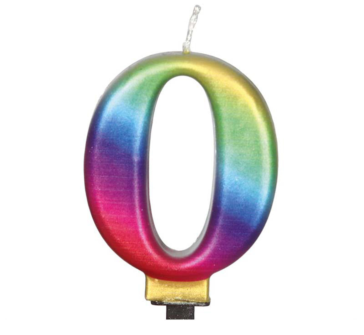 Zahlenkerze 0 Regenbogen