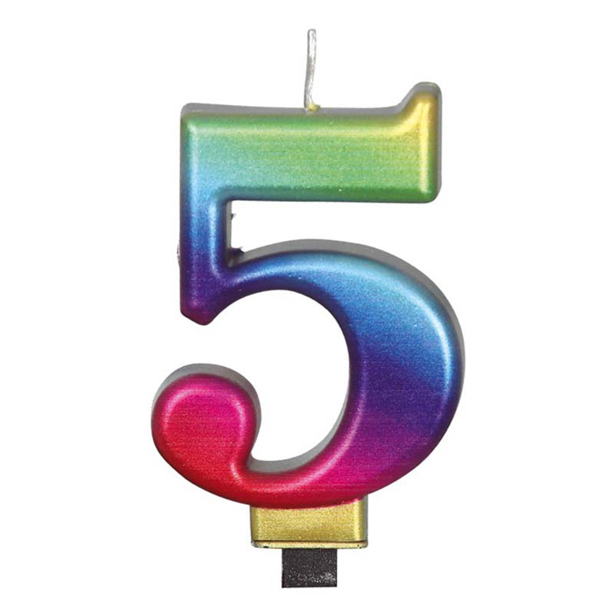 Zahlenkerze 5 Regenbogen