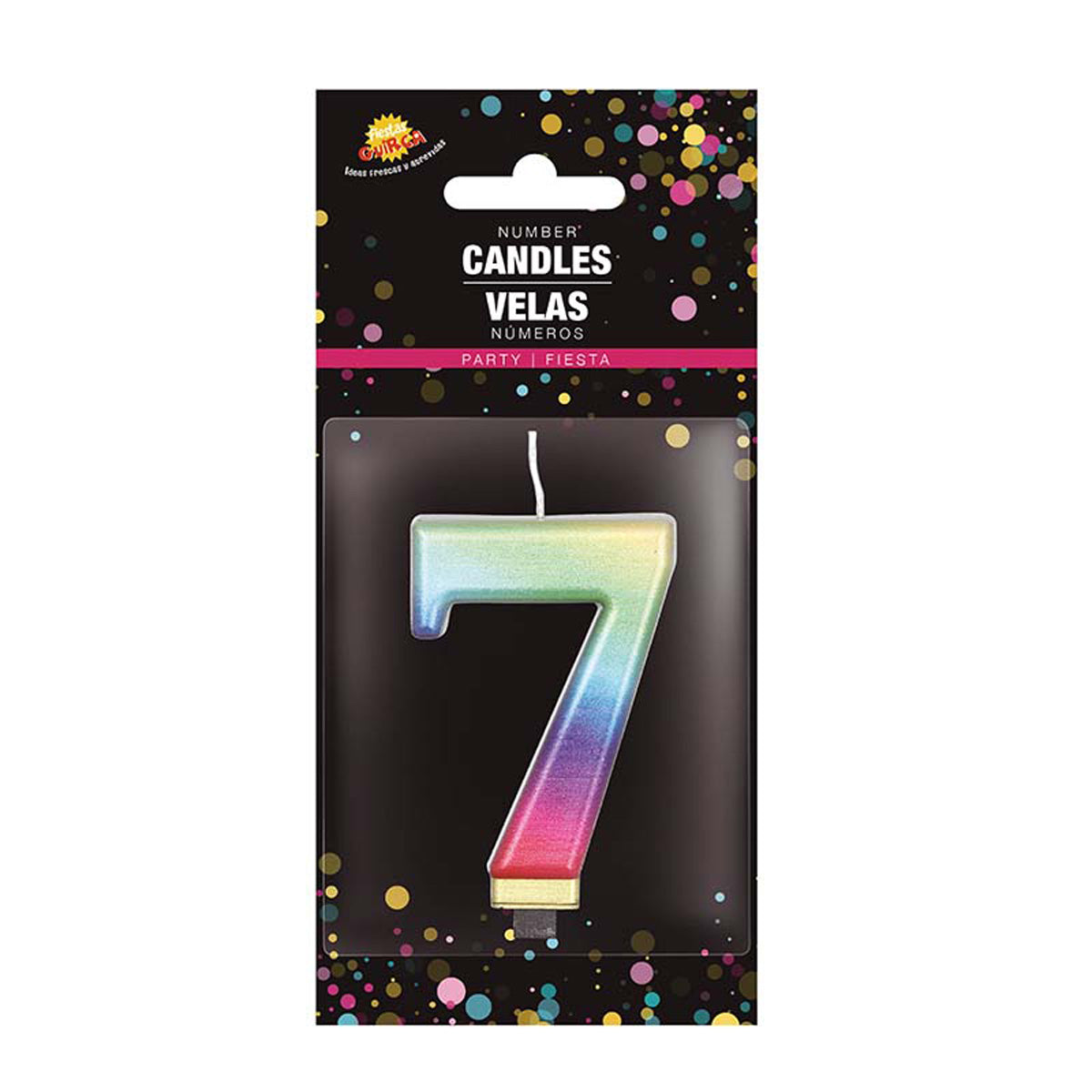 Zahlenkerze 7 Regenbogen