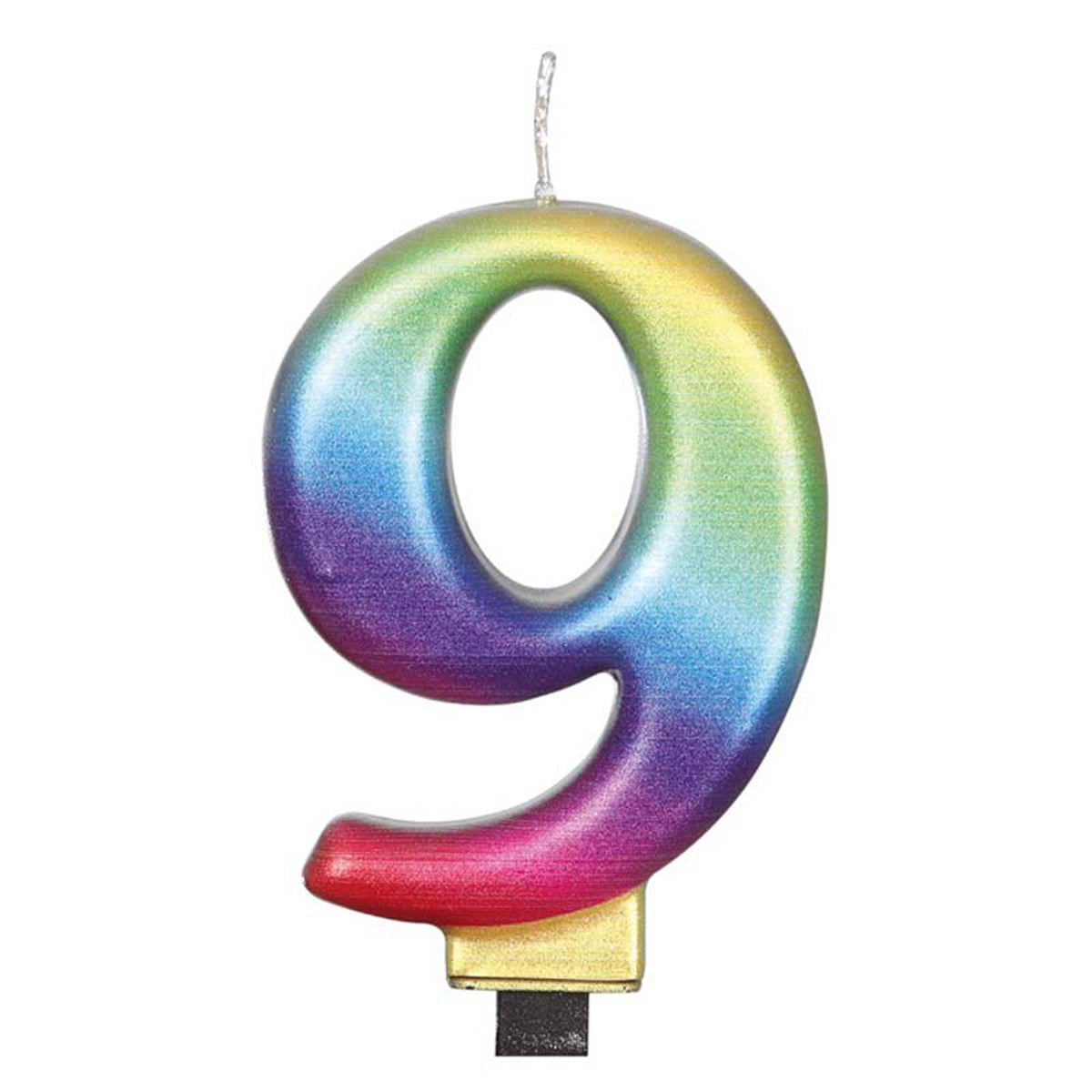 Zahlenkerze 9 Regenbogen