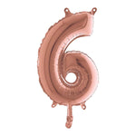 14"/Ø36cm Mini Zahlen Folienballon | Rosegold #6