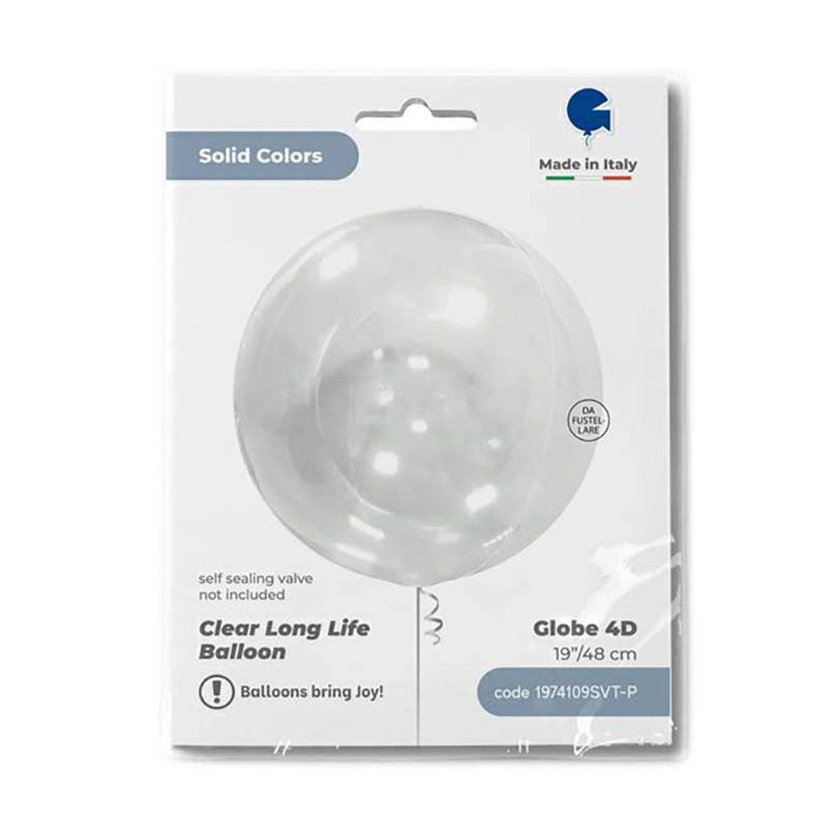 4D Orbz Globe Transparent 19" nicht selbstverschließend
