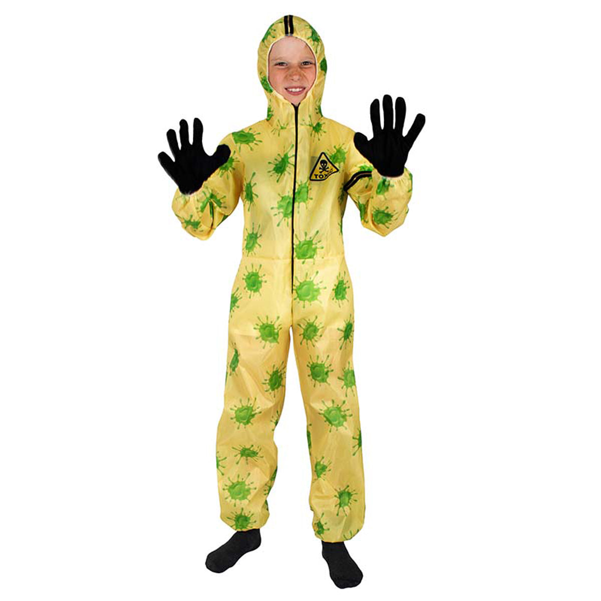 Kostüm Kid Virenzerstörer Jumpsuit Kapuze Gr. 140