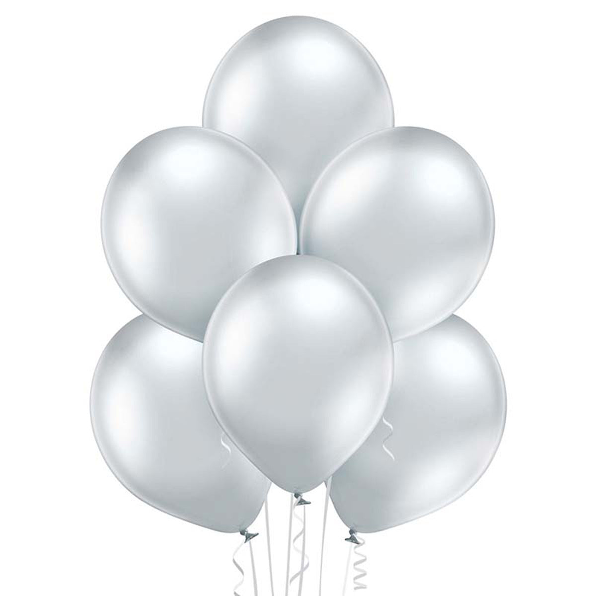 25 Stk. Luftballon Uni Glossy Ø 12cm | Silber