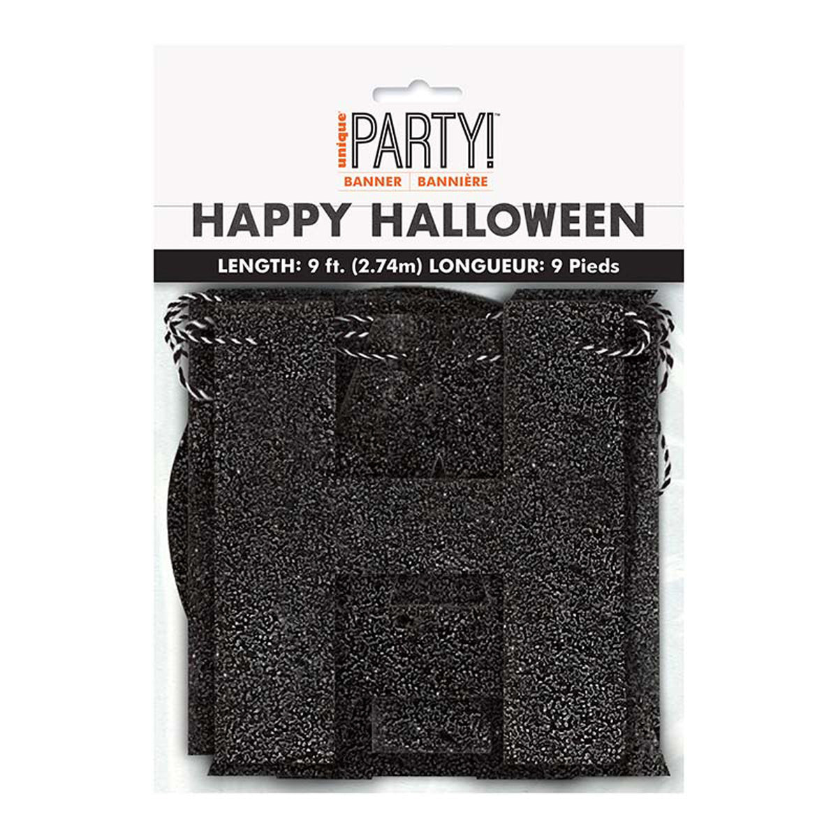Banner Glitter Happy Halloween ca. 274 cm