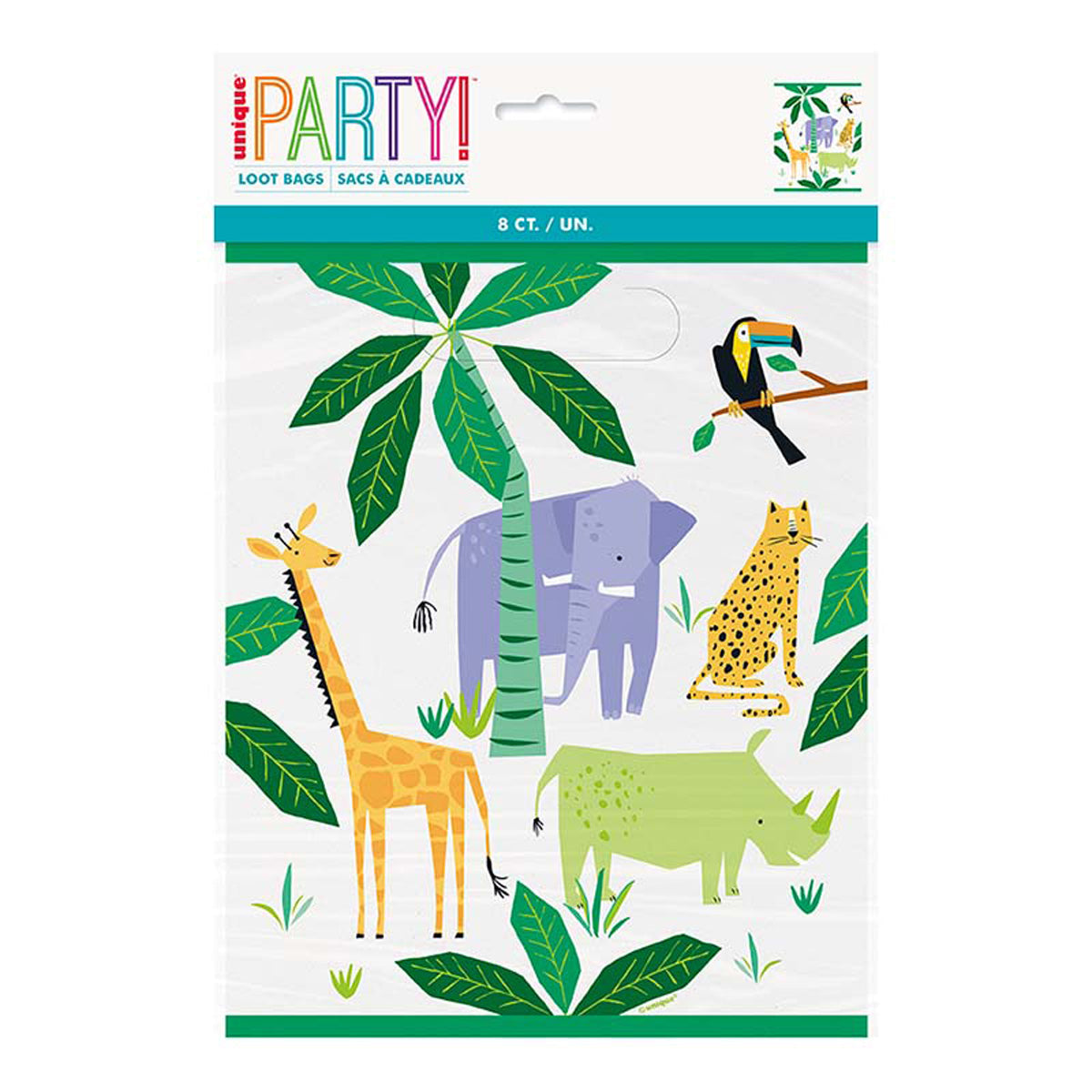 Geschenktüte PVC Animal Safari 8 Stk.